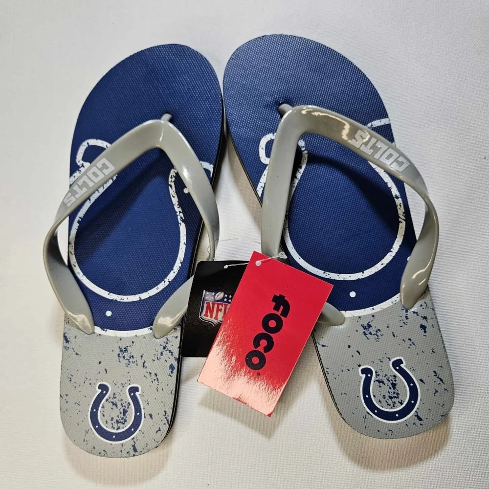 Indianapolis Colts NFL Mens Flip‎ Flops Medium FOCO Officially Licensed Product
